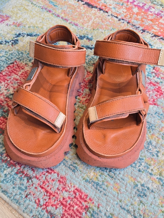 Suicoke Shoes - Orange Velcro Sport Sandals